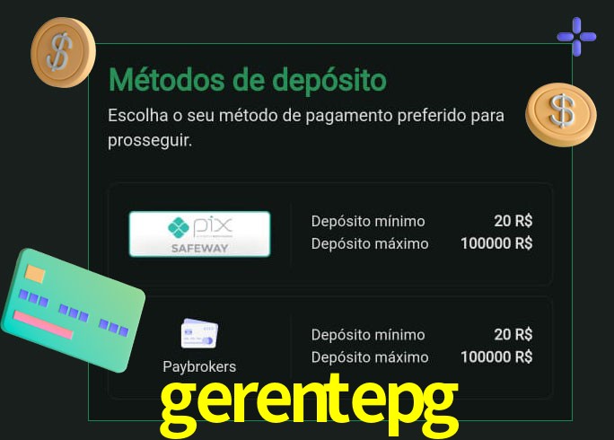 O cassino gerentepg oferece uma grande variedade de métodos de pagamento